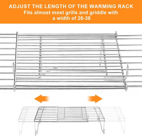 Universal Warming Rack for Blackstone 28 &36  Griddle, for Most 26 -36  Griddle Gas Grill, Adjustable Top Grill Rack Online - Image 5