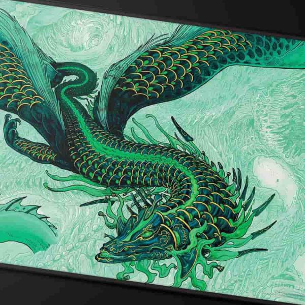 Ultra Pro: Black Stitched Playmat - Magic the Gathering - Tarkir Dragonstorm - Teval, Arbiter of Virtue Supply - Image 3