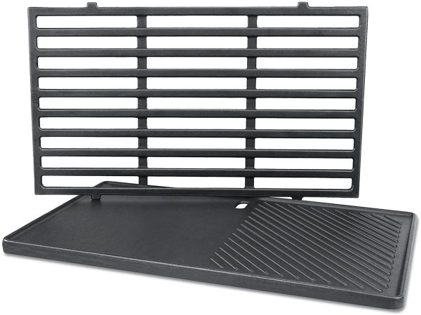17.5   Grill Grates Griddles for Weber Spirit E-210, S-210, E-220, S-220 Front Knobs Models, Weber 7637 Parts Discount