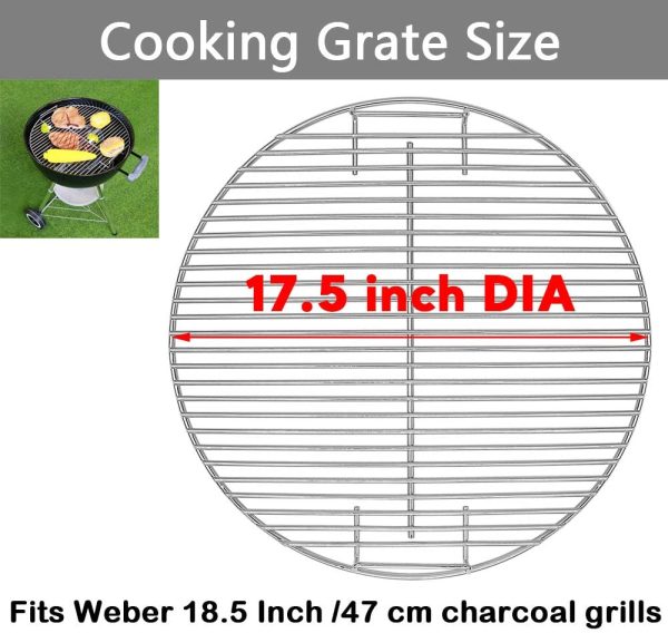 BBQ Grates Kit fits 18.5   Weber Kettle Grills, 7432 + 7440 Grate + Thermometer Kit For Sale - Image 3