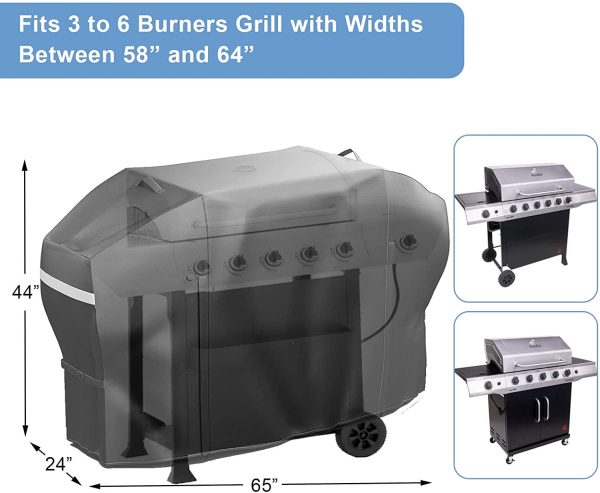Grill Cover 65 x 24 x 44 fits 4 - 6 Burner Gas Grills Cheap - Image 2
