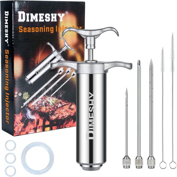 304 Stainless Steel Marinade Meat Injector Kit with 2-oz Large Capacity Barrel with 3 commercial Marinade Needles Online