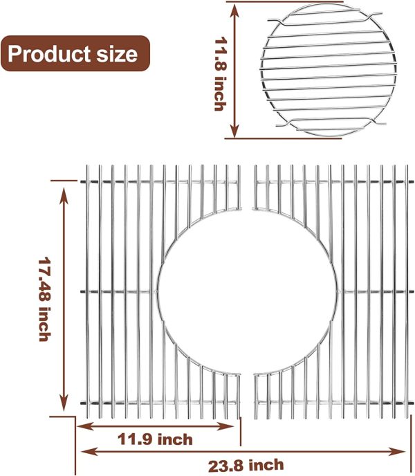 GBS Cooking Grates Kit for Weber SmokeFire EX4 and EX6 Pellet Smoker Grills, Gourmet Barbeque System Grid Set Hot on Sale - Image 2