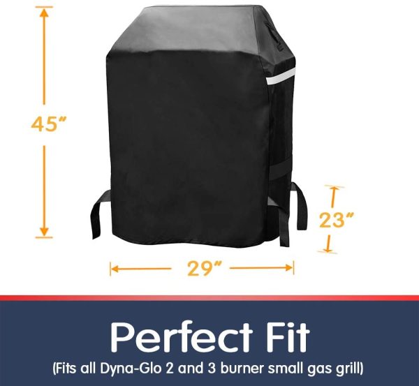 Grill Cover Fits Dyna-Glo and Most 2-3 Burner Small Space Gas Grills Such as Brinkmann, Charbroil, Jenn Air, Nexgrill, KitchenAid, 29 W x 23 D x 45 H Fashion - Image 2