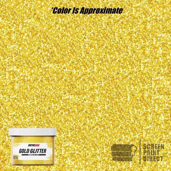 Rapid Cure Gold Glitter Screen Printing Plastisol Ink on Sale - Image 2