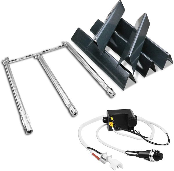 7636 Flavorizer Bars + 69787 Burner + Ignitor Kit fits Weber Spirit E-310, S-310, E-320, S-320, E-320, SP-330 etc Front Knobs Grills Online Sale