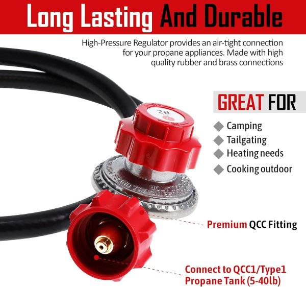4 Feet High Hose Regulator, 3 8   female flare, Up to 120,000 BTU h, QCC-1 Type 1 For Cheap - Image 5
