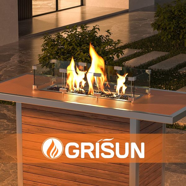 Rectangle Fire Pit Glass Wind Guard, 41.5 x 11.5 x 6 inch, Thick 6 25   Heat-Resistant Tempered Glass Guard Hot on Sale - Image 4