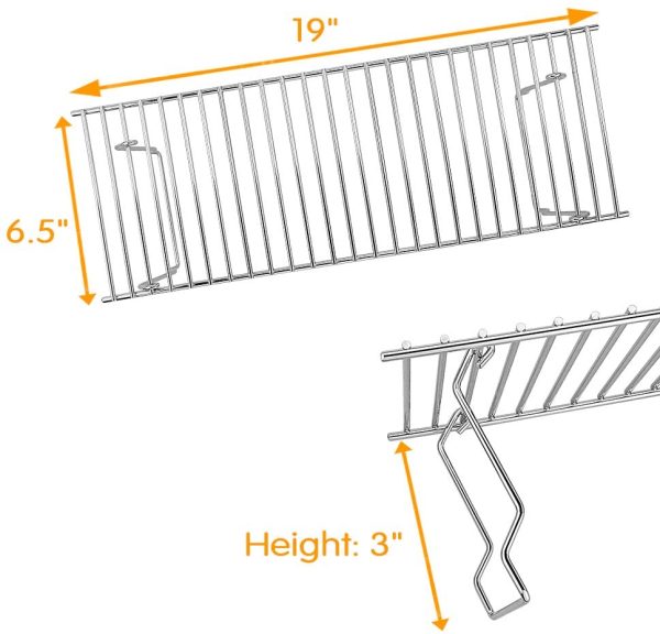 Universal 19 x 6.5 x 3   Grill Rack for Gas, Charcoal, Wood Pellet Grill, Traeger Accessories Chrome Upper Rack, Warming Grate, Warming Rack Online now - Image 5