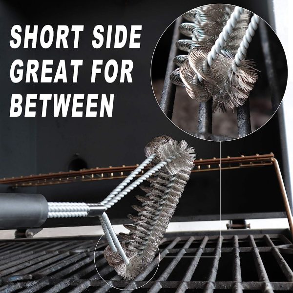 Grill Brush Bristle Free & Wire Combined BBQ Brush, Safe & Efficient Grill Cleaning Brush, 17  Grill Cleaner Brush for Grill Grates, BBQ Accessories For Sale - Image 5