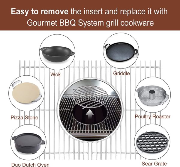 GBS Cooking Grates Kit for Weber SmokeFire EX4 and EX6 Pellet Smoker Grills, Gourmet Barbeque System Grid Set Hot on Sale - Image 3