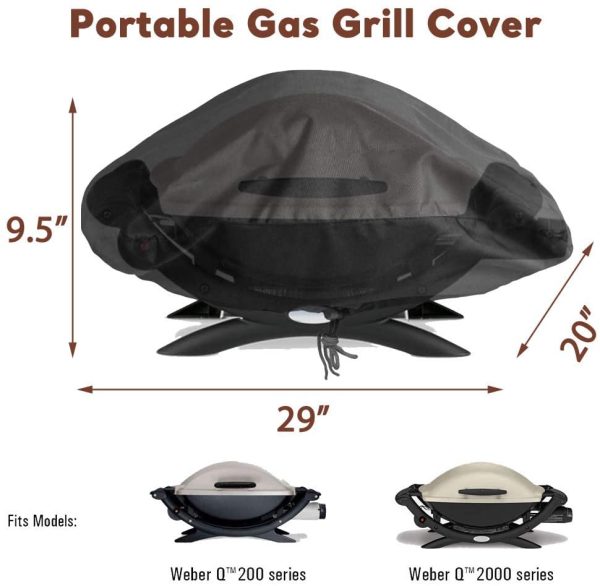 7111 Grill Cover for Weber Q200, Q2000 Series Gas Grills, fits Char Q, Medium Q, Q200, Q220, Q240, Q2000, Q2200, Q2400 Models Online - Image 3
