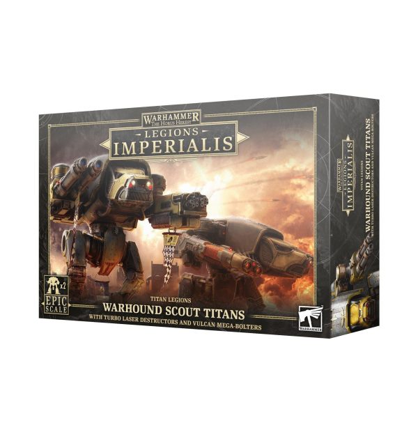 Games Workshop: Warhammer Legions Imperialis - Warhound Scout Titans with Turbo Laser Destructors and Vulcan Mega-Boulters (03-24) Sale