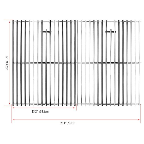 BBQ Grates for most 4-5 Burner Nexgrill Gas Grills, 720-0830H, 720-0888N, 720-0670 etc, 17 X 26.4   For Sale - Image 3
