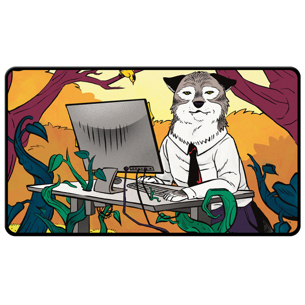 Ultra Pro: Black Stitched Playmat - Magic the Gathering - Secret Lair 2024 - Not a Wolf Token Fashion