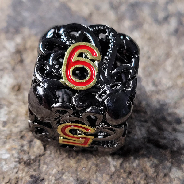 Forged Gaming: Fathomless Fate Black Hollow Metal RPG Dice Set on Sale - Image 3