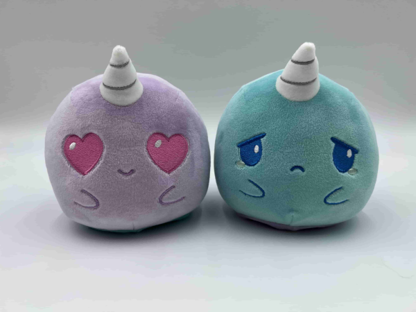 Plushiverse: Reversible Plushie 4in - Narwhal [Love + Sad] [Purple + Blue] For Discount