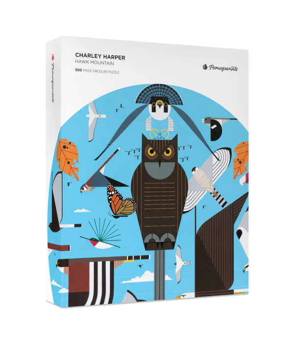 Charley Harper: Hawk Mountain 500-Piece Circular Jigsaw Puzzle on Sale