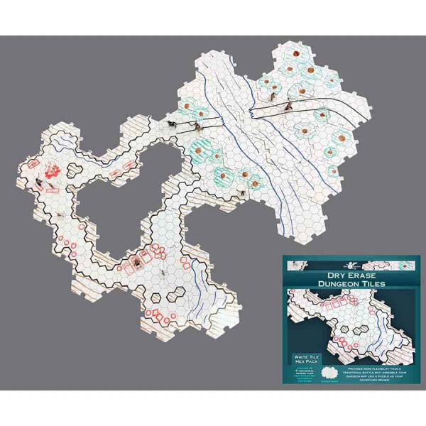 Role 4 Initiative: Dungeon Tiles - 6-inch Hexagon Tiles - Dry-Erase White Online now