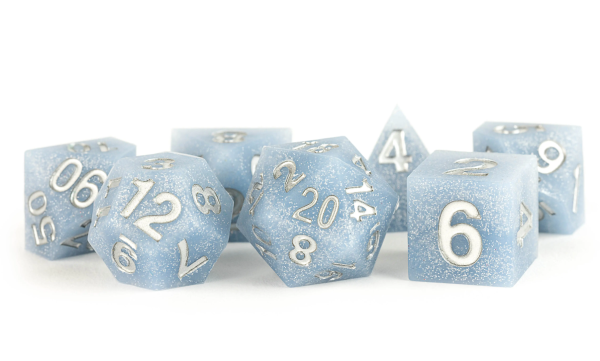 Metallic Dice Games: Glacial Debris - Sharp Edge Silicone Rubber Polyhedral Dice Set (7) For Cheap