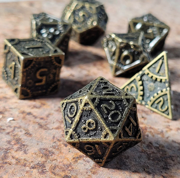 Forged Gaming: Clockwork Ancient Bronze - Metal RPG Dice Set For Discount