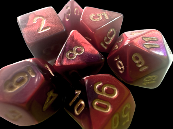 Chessex: Gemini Purple Red w  Gold - Mini Polyhedral Dice Set (7) - CHX20626 Online Sale - Image 2