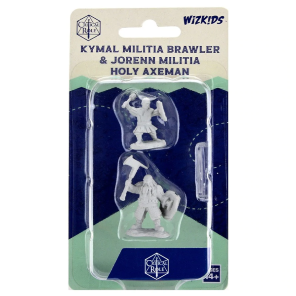 WizKids: Critical Role Miniatures - Kymal Militia Brawler & Jorenn Militia Holy Axeman - Unpainted Online Hot Sale
