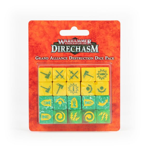 Games Workshop: Warhammer Underworlds - Direchasm - Grand Alliance Destruction Dice Pack (110-13) on Sale