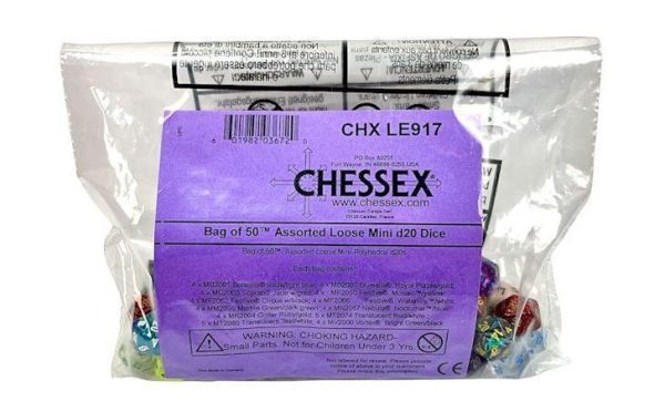 Bag of 50 Assorted Loose Mini Polyhedral d20s Supply - Image 2