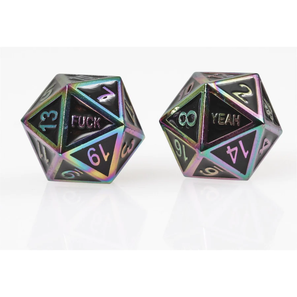 Forged Gaming: Fuck Yeah - Spectrum - Set of 2 D20 Metal Dice Discount