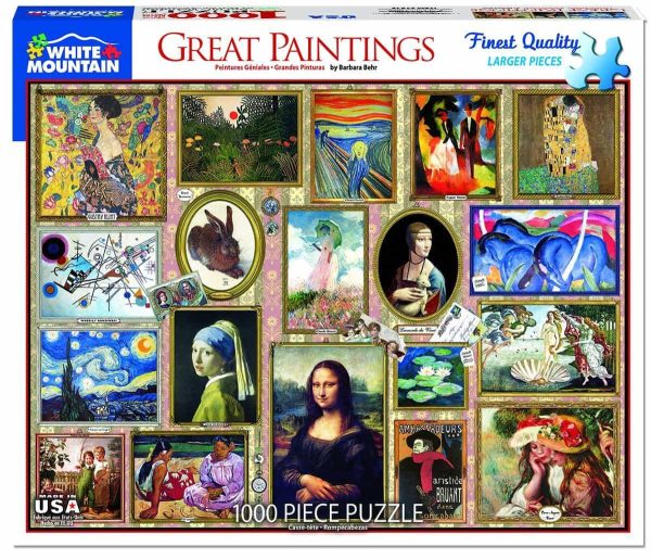 White Mountain Puzzles: Great Paintings - 1000 Piece Puzzle For Cheap
