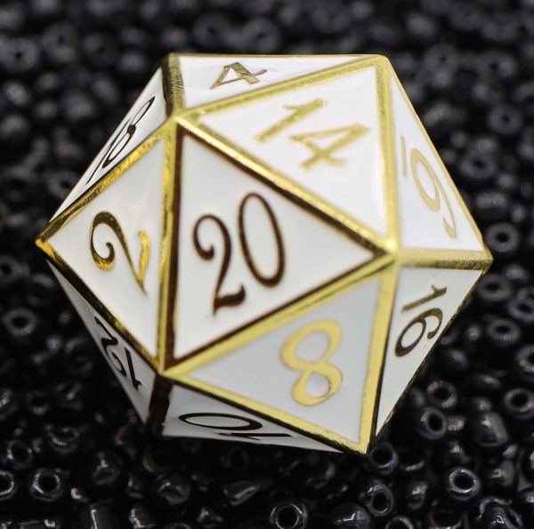 Foam Brain Games: D20 Gold w  White - 35mm Extra Large Fashion