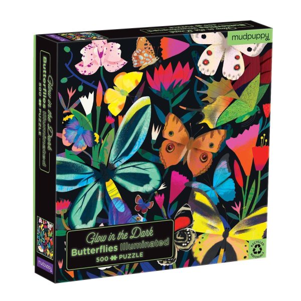 Mudpuppy Puzzles: Butterflies Illuminated - 500 Piece Glow in the Dark Family Puzzle Discount