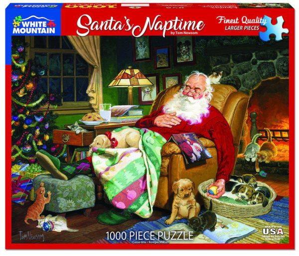 White Mountain Puzzles: Santa s Naptime - 1000 Piece Puzzle Online