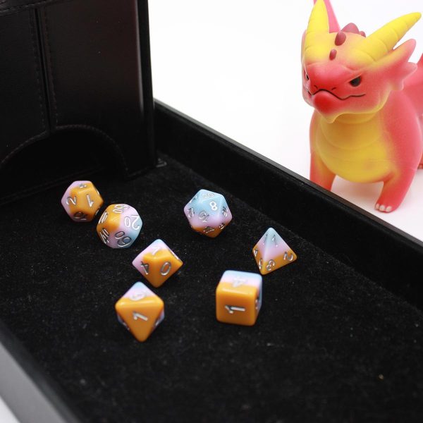Whimsical Wisp  Clear with Rainbow Ribbons - Polyhedral Dice (7) - Level One Dice Hot on Sale - Image 5