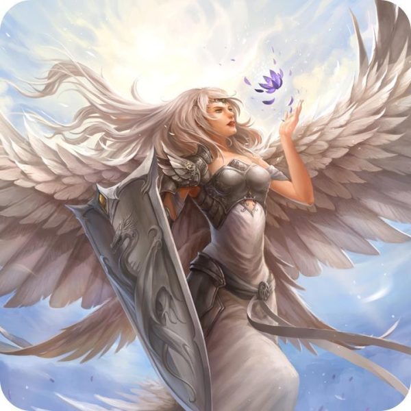 GamerMats: Dragon Art Coaster - Angel in White Fashion