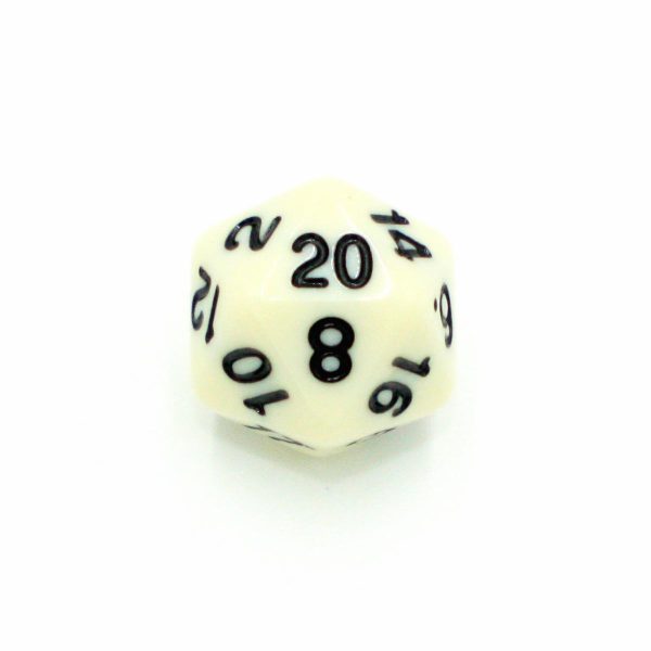 Bone Broth  - Ivory Solid with Black - Polyhedral Dice (7) - Level One Dice Sale - Image 4