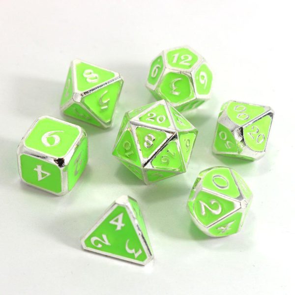 Die Hard: AfterDark Neon Rave Metal 16mm - Glow-in-the-Dark Polyhedral Dice Set (7) Sale