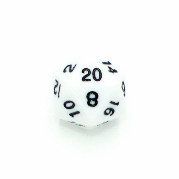 Marshmallow Fluff  - White Solid with Black - Polyhedral Dice (7) - Level One Dice Online Sale - Image 4