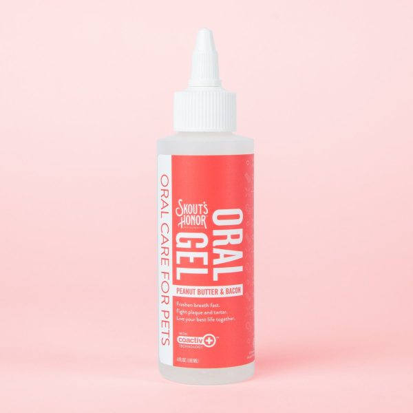 Skout s Honor Oral Care Peanut Butter and Bacon Flavored Gel for Dogs and Cats Online now