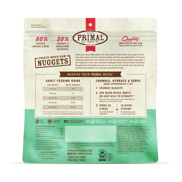Primal Freeze Dried Nuggets Grain Free Chicken Formula Dog Food Online - Image 2