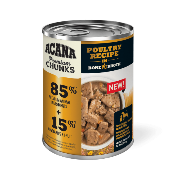 Acana Premium Chunks Grain Free Poultry Recipe for Dogs Hot on Sale