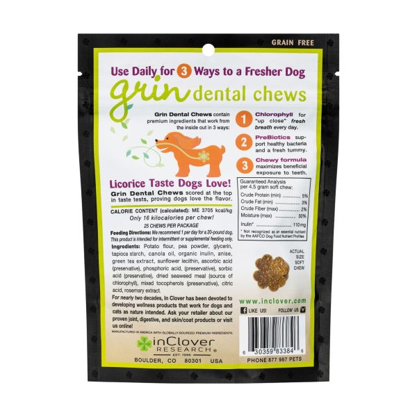 InClover Grin Dental Health Soft Chews Supplement for Dogs Fashion - Image 2