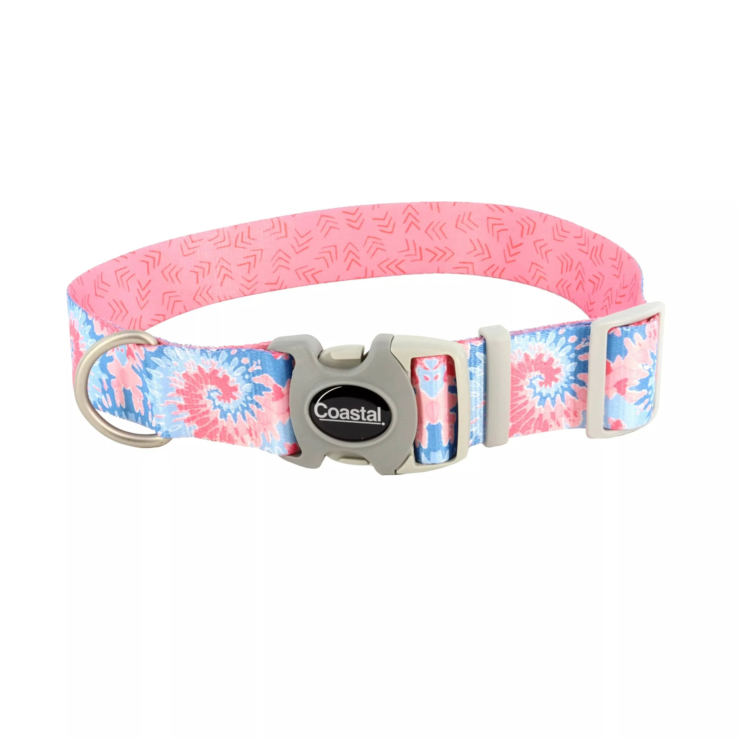 Coastal Pet Products Sublime Adjustable Dog Collar in Pink Tie Dye with Pink Arrows For Discount