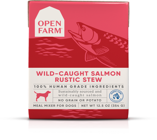 Open Farm Grain Free Wild Caught Salmon Recipe Rustic Stew Wet Dog Food Topper on Sale