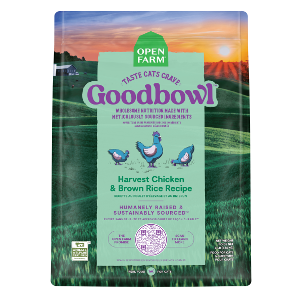 Open Farm GoodBowl Harvest Chicken & Brown Rice Recipe Dry Cat Food For Sale