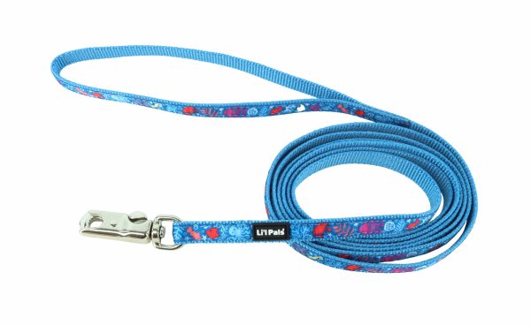 Coastal Pet Products Li l Pals Charming Ribbon Overlay Dog Leash in Li l Sea Creatures Fashion