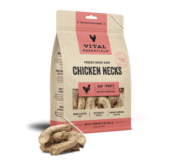 Vital Essentials Freeze-Dried Chicken Necks Dog Treats Online Hot Sale