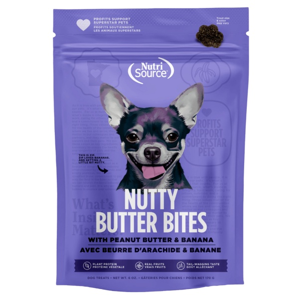 NutriSource Nutty Butter Bites Peanut Butter & Banana Dog Treats on Sale