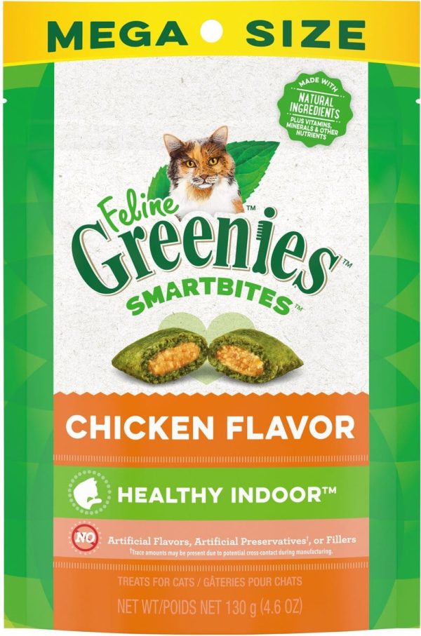 Greenies Feline SmartBites Healthy Indoor Natural Chicken Flavor Soft & Crunchy Adult Cat Treats Cheap - Image 2
